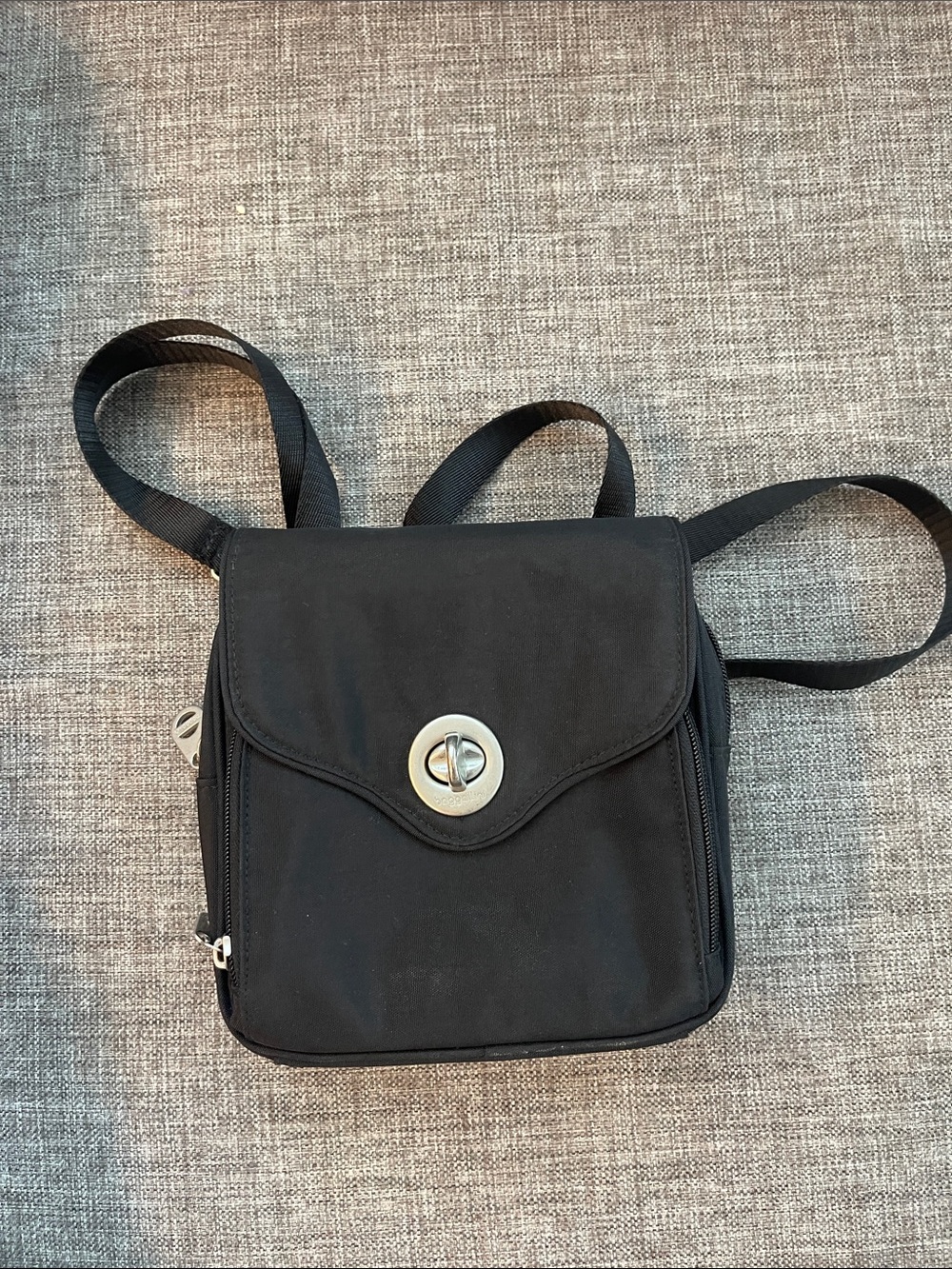 Baggallini Black Crossbody Bag with Silver Turn-Lock